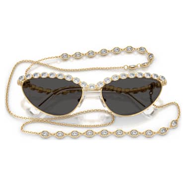 Sonnenbrille, Cat-eye-Form, Kette, Grau - Swarovski, 5724499