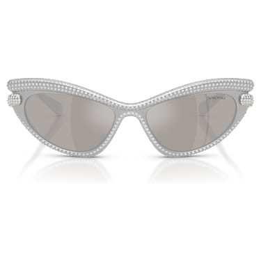 Occhiali da sole, Forma Cat-eye, Tono argentato - Swarovski, 5724505