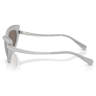 Sunglasses, Cat-eye shape, Silver tone - Swarovski, 5724505