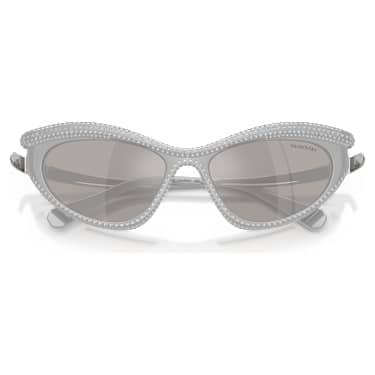 Sunglasses, Cat-eye shape, Silver tone - Swarovski, 5724505