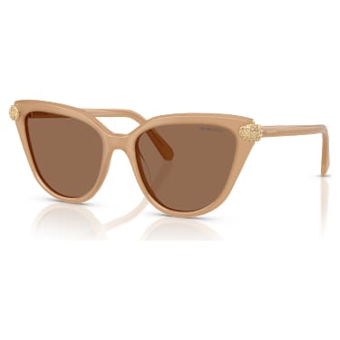 Sunglasses, Cat-eye shape, Beige - Swarovski, 5724506
