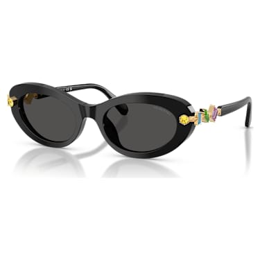 Lunettes de soleil, Forme ovale, Noires - Swarovski, 5724507