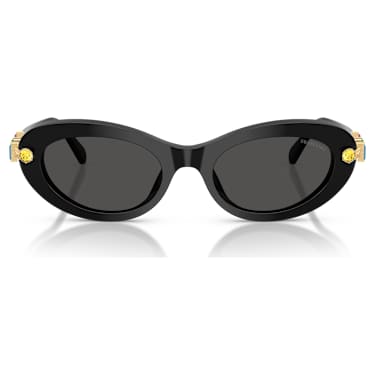 Sunglasses, Oval shape, Black - Swarovski, 5724507