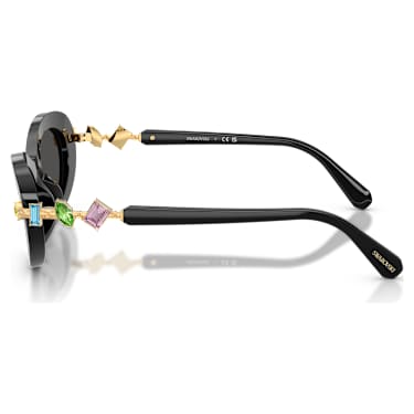 Sunglasses, Oval shape, Black - Swarovski, 5724507