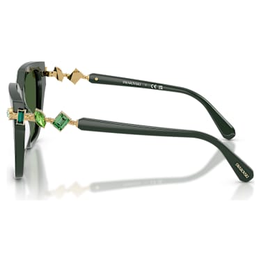 太陽眼鏡, 方形, 綠色 - Swarovski, 5724509