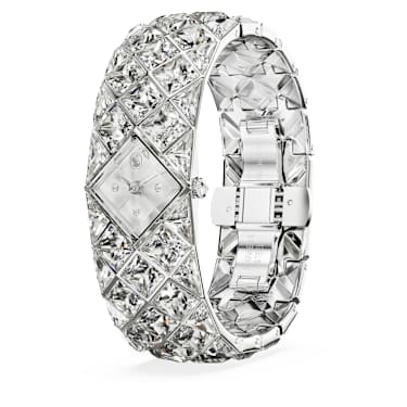Curiosa Bangle watch, Crystal bracelet, Silver tone, Stainless steel - Swarovski, 5724515