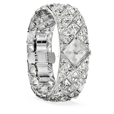 Curiosa Bangle watch, Crystal bracelet, Silver tone, Stainless steel - Swarovski, 5724515