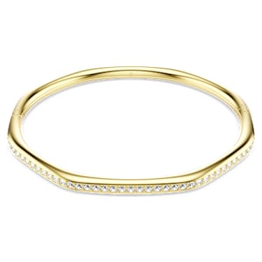 Pevný náramek Dextera, Osmihranný tvar, Kulatý výbrus, Bílý, Povrchová úprava z 18k zlata - Swarovski, 5724580