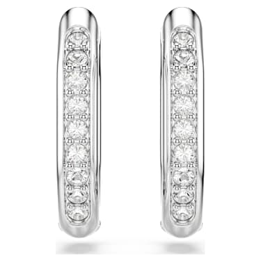 Kruhové náušnice Dextera, Osmihranný tvar, Kulatý výbrus, Bílá, Pokoveno rhodiem - Swarovski, 5724585