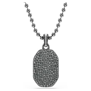 Dextera Octagon pendant, Octagon shape, Round cut, Black, Ruthenium plated - Swarovski, 5724595