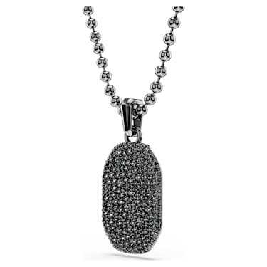 Dextera Octagon pendant, Octagon shape, Round cut, Black, Ruthenium plated - Swarovski, 5724595
