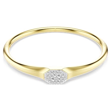 Dextera 手镯, 圆形切割, 白色, 镀金色调 - Swarovski, 5724598
