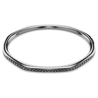 Obročasta zapestnica Dextera, Osemkotna oblikac, Okrogli rez, Bela, Prevleka iz rutenija - Swarovski, 5724604