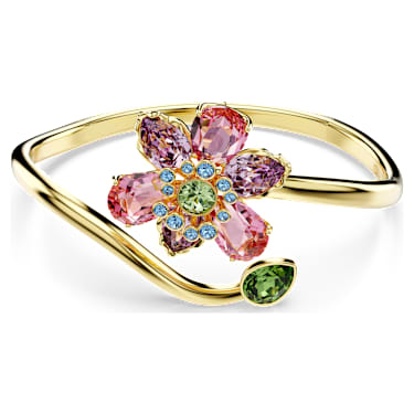 Karperec, Vegyes metszés, Virág, Többszínű, Aranytónusú bevonattal - Swarovski, 5724740