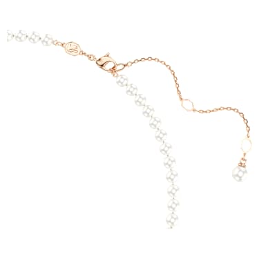 Idyllia pendant, Crystal pearl, Mixed cuts, Flower, Multicoloured, 18K rose gold finish - Swarovski, 5725739