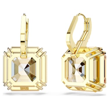 Długie kolczyki Millenia, Szlify różnorodne, Karmelowe, Wykończenie z 18-karatowego złota - Swarovski, 5725744