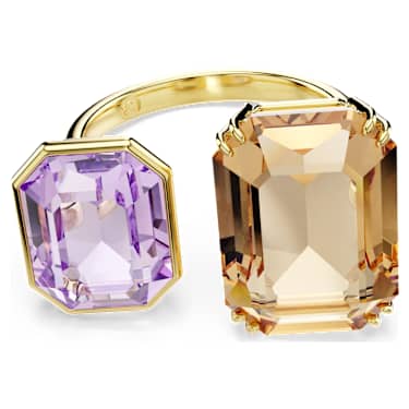 Millenia open ring, Octagon cut, Multicolored, Gold-tone plated - Swarovski, 5725747