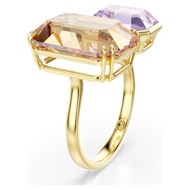 Millenia open ring, Octagon cut, Multicolored, Gold-tone plated - Swarovski, 5725747