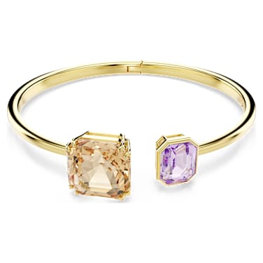 Bracciale rigido Millenia, Taglio ottagonale, Multicolore, Placcato color oro - Swarovski, 5725754