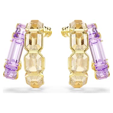 Millenia Kreolen, Verschiedene Schliffe, Mehrfarbig, 18K Goldbeschichtet - Swarovski, 5725757