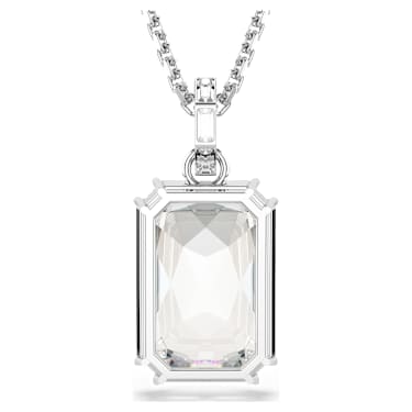 Pendentif Millenia, Taille octogonale, Blanc, Métal rhodié - Swarovski, 5725768