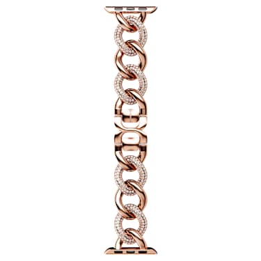 Chain strap, For Apple Watch® 40 mm & 41mm, Rose gold tone, Rose gold-tone finish - Swarovski, 5725785