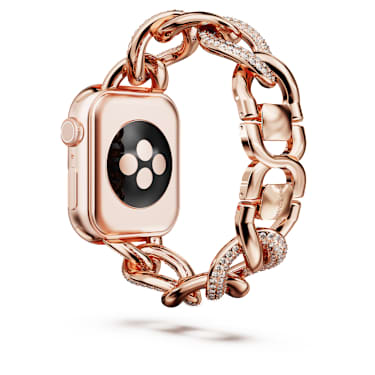 Chain strap, For Apple Watch® 40 mm & 41mm, Rose gold tone, Rose gold-tone finish - Swarovski, 5725785