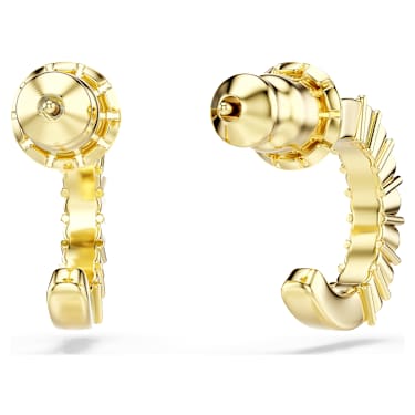 Hoop earrings, Round cut, White, Gold-tone plated - Swarovski, 5725790