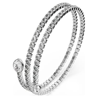 กำไล, เจียระไนทรงลูกแพร์, ขาว, เคลือบโลหะหลากชนิด - Swarovski, 5725799