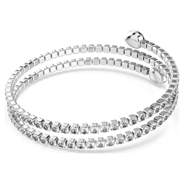 กำไล, เจียระไนทรงลูกแพร์, ขาว, เคลือบโลหะหลากชนิด - Swarovski, 5725799
