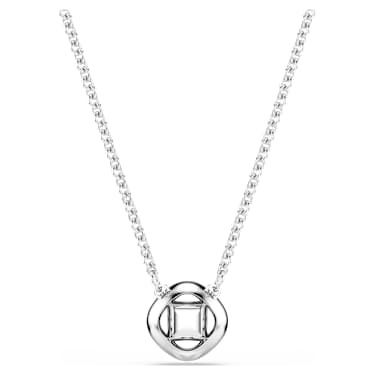 Pendant, Round cut, White, Rhodium plated - Swarovski, 5725800
