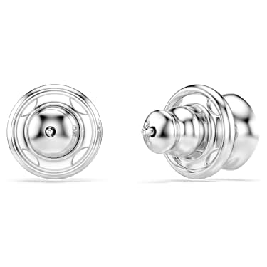 Una Angelic stud earrings, Square cut, White, Rhodium plated - Swarovski, 5725801