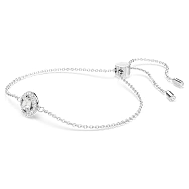Braccialetto, Taglio Round, Bianco, Placcato rodio - Swarovski, 5725802