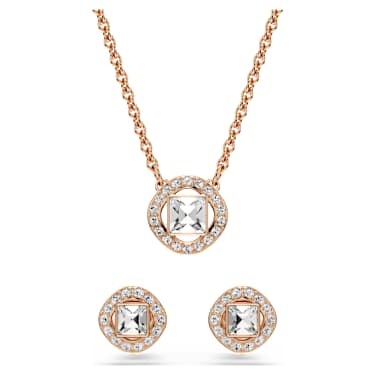 Set, Round cut, White, Rose gold-tone plated - Swarovski, 5725816