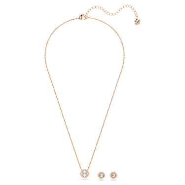 Set, Round cut, White, Rose gold-tone plated - Swarovski, 5725816
