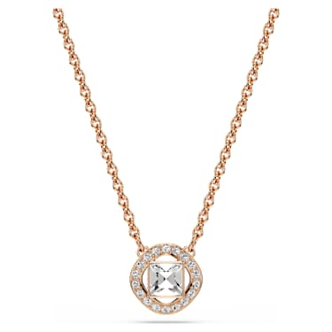 Una Angelic 套装, 圆形切割, 白色, 镀玫瑰金色调 - Swarovski, 5725816