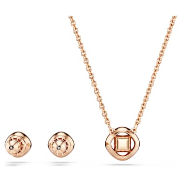 Set, Round cut, White, Rose gold-tone plated - Swarovski, 5725816