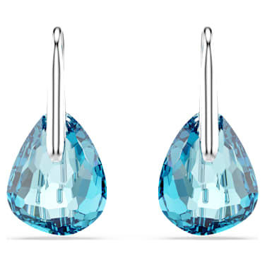 水滴形耳环, 蓝色, 镀铑 - Swarovski, 5725823