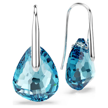 水滴形耳环, 蓝色, 镀铑 - Swarovski, 5725823