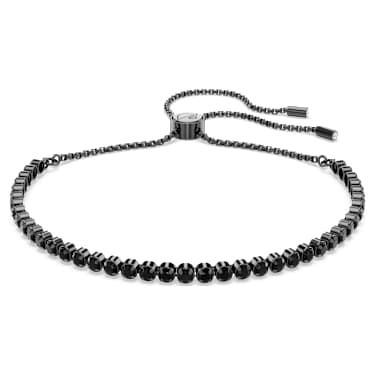 Tennis Armband, Gemischte Rundschliffe, Schwarz, Rutheniert - Swarovski, 5725851