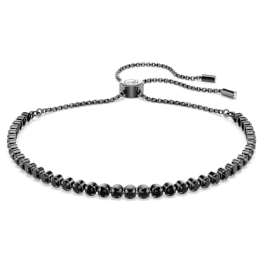Tennis bracelet, Mixed round cuts, Black, Ruthenium plated - Swarovski, 5725851