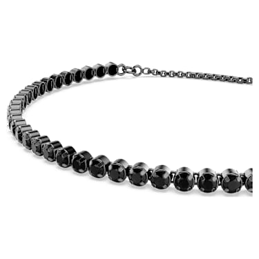 Tennis bracelet, Mixed round cuts, Black, Ruthenium plated - Swarovski, 5725851