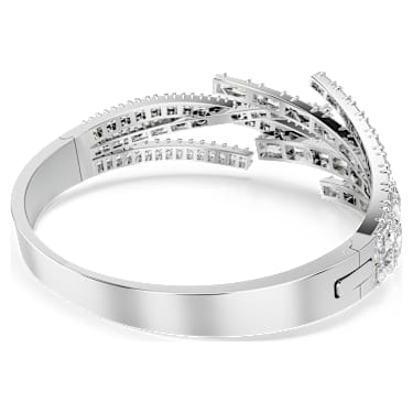 Obročasta zapestnica Matrix, Mešani rezi, Bela, Prevleka iz rodija - Swarovski, 5726292