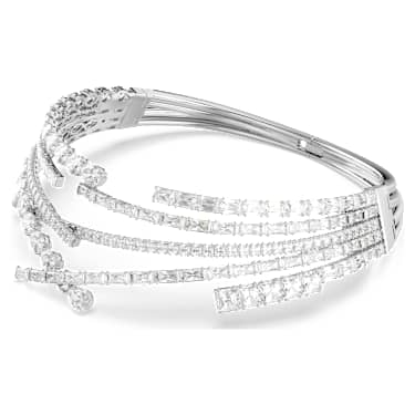 Matrix choker, Mixed cuts, White, Rhodium plated - Swarovski, 5726295