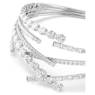 Matrix choker, Mixed cuts, White, Rhodium plated - Swarovski, 5726295