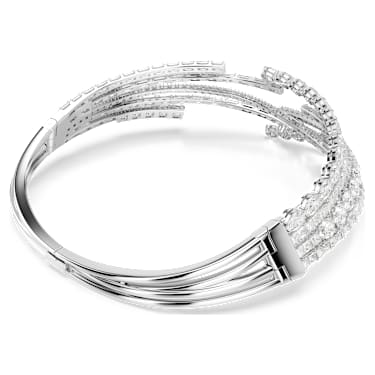 Matrix choker, Mixed cuts, White, Rhodium plated - Swarovski, 5726295