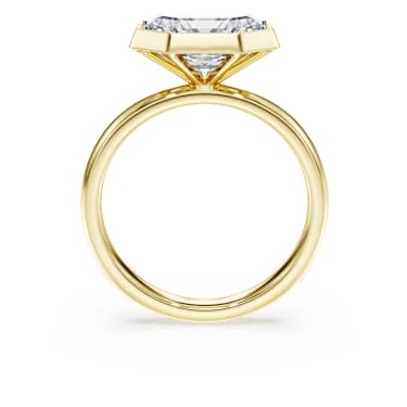 Octagon bezel ring, Lab-grown diamonds 3.0 ct tw, Octagon shape, 14K yellow gold - Swarovski, 5726513