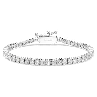 Eternity Tennis bracelet, Lab-grown diamonds 3 ct tw, Round shape, 18K white gold - Swarovski, 5726954