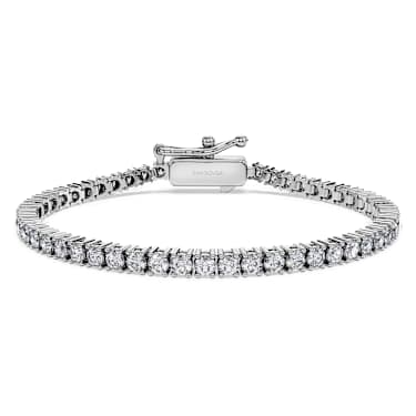 Eternity Tennis bracelet, Lab-grown diamonds 3 ct tw, Round shape, 18K white gold - Swarovski, 5726954