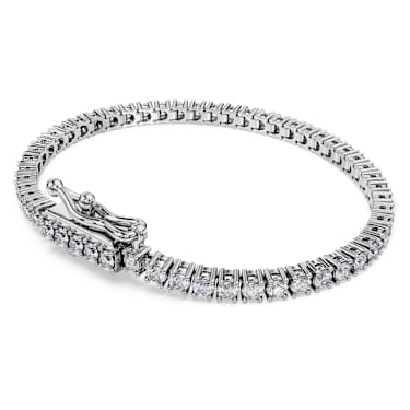 Eternity Tennis bracelet, Lab-grown diamonds 3 ct tw, Round shape, 18K white gold - Swarovski, 5726954